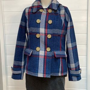 American eagle plaid wool coat